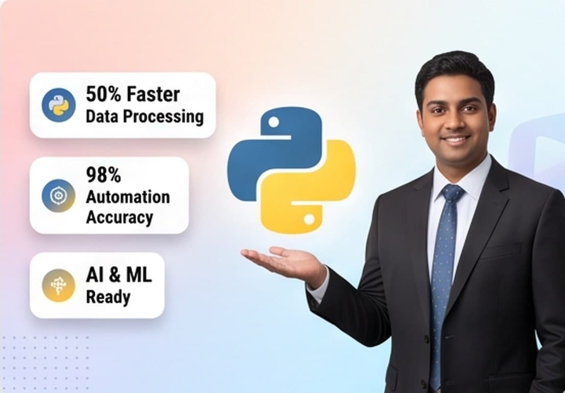 Python — The language of automation, data and AI — readable code that gets serious work done.